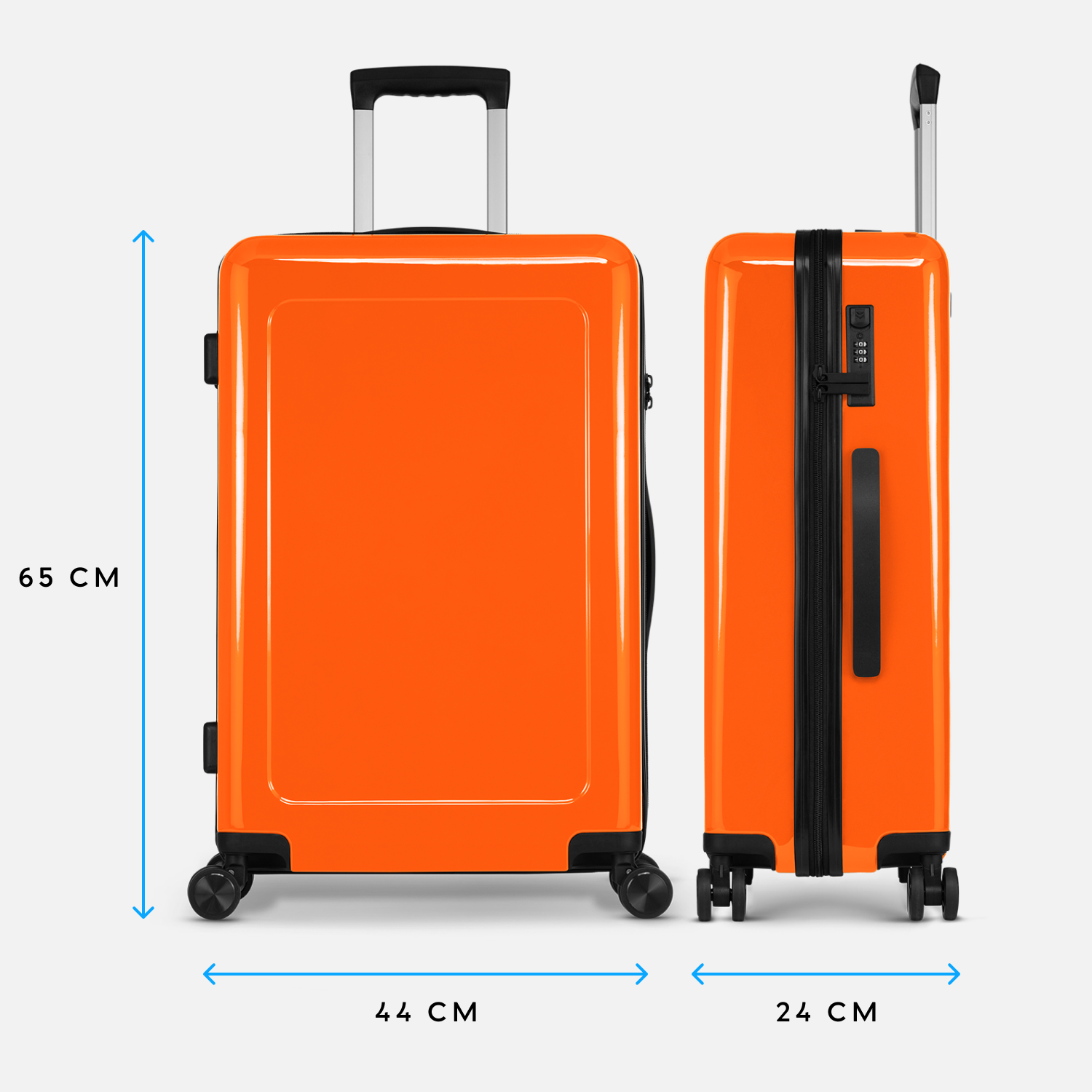 Reisekoffer - 65 cm - Orange - Muster