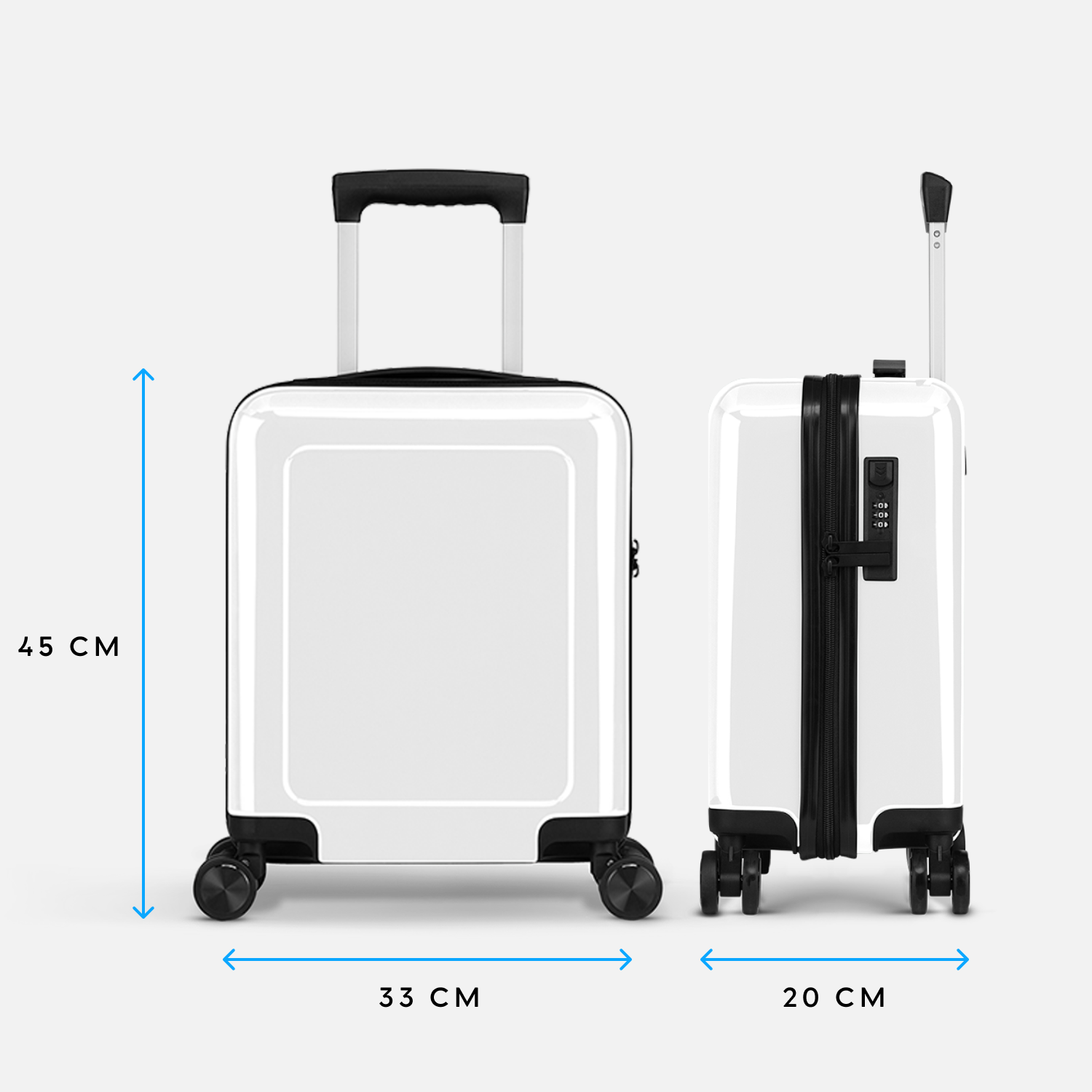 Handgepäckkoffer Mini - 45 cm - Weiß - Muster