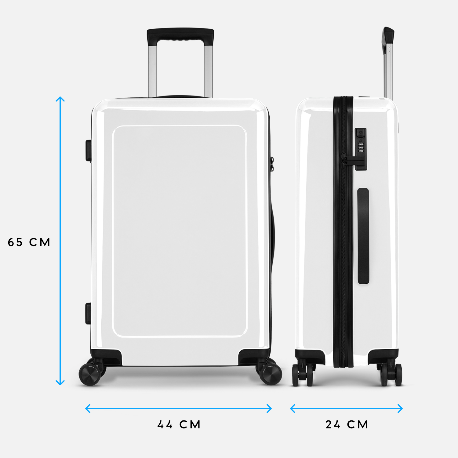 Reisekoffer - 65 cm - Weiß - Muster